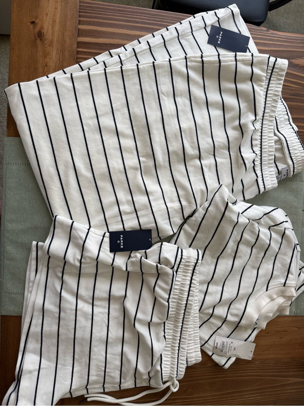 Parke X Target Striped Lounge Set - White with Navy Stripes